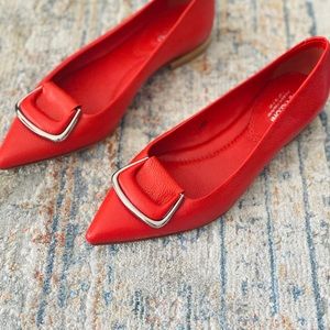 Soft Italian leather flats , never worn